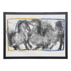 签名为汉斯·厄尼 (Hans Erni) 的石版画。 （1909-2015）。琉森